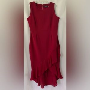 Burgundy dress high low length